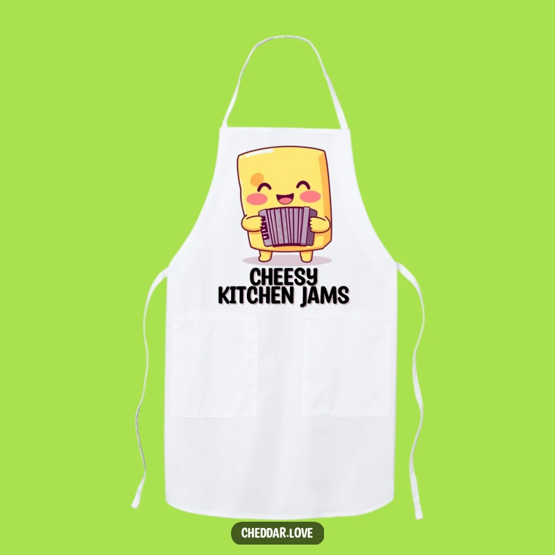 Funny Cheese Accordion Apron: Kitchen Tunes for Cheesy Cooks
