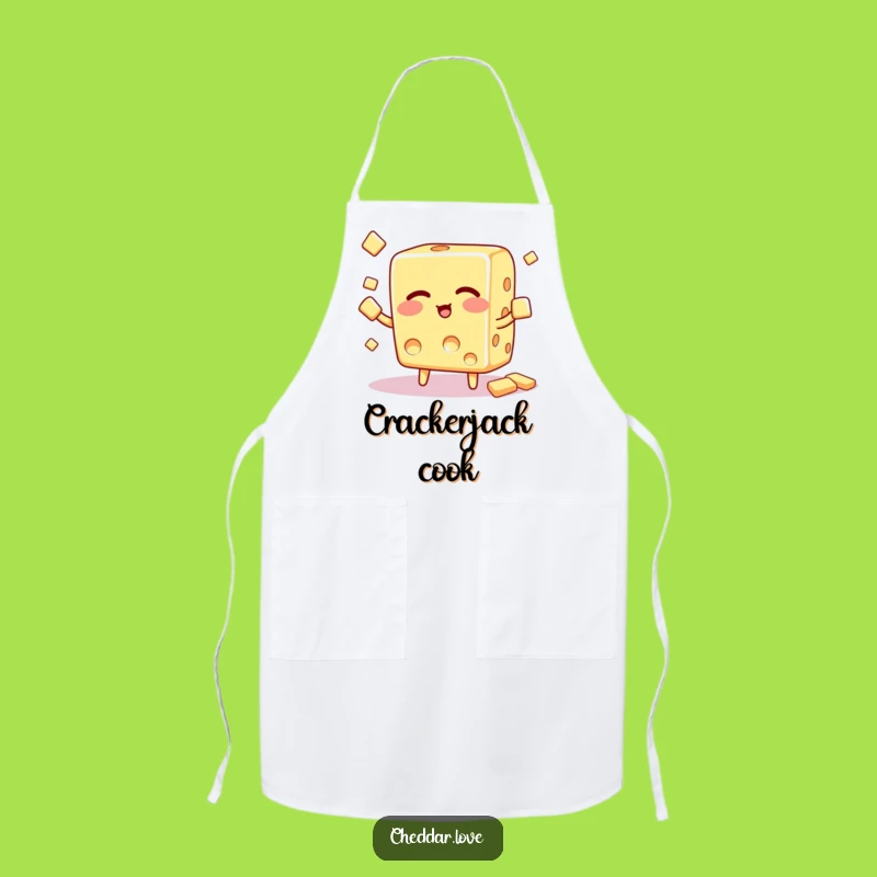 Funny Winking Cheese Cube Apron: Cook with Juggling Finesse - Kitchen Gift!