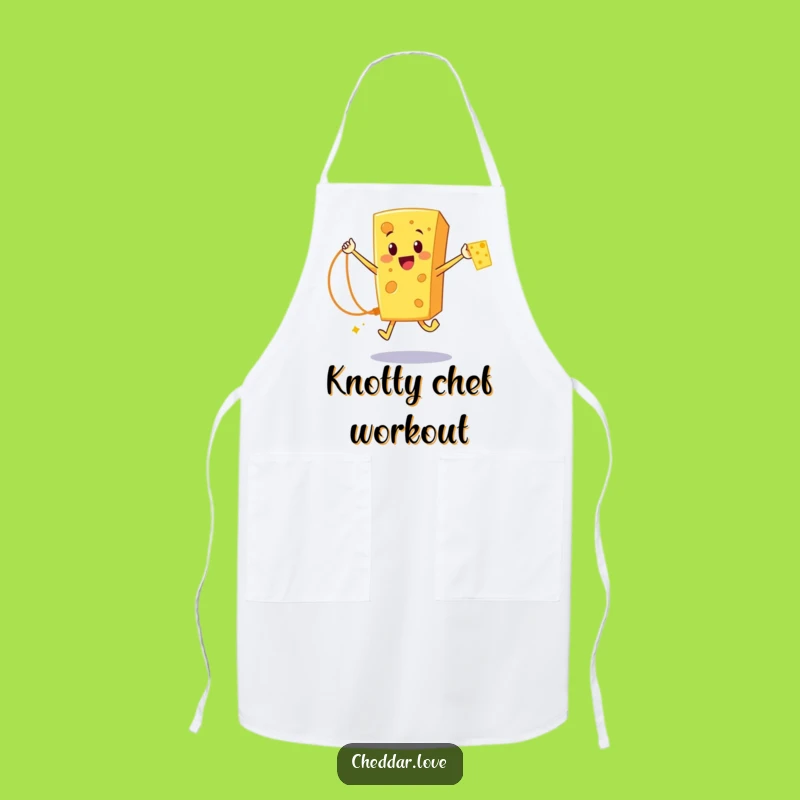 Funny Cheddar Cheese Rope Jumper Apron: Hilarious Cartoon Cheese Kitchen Fun