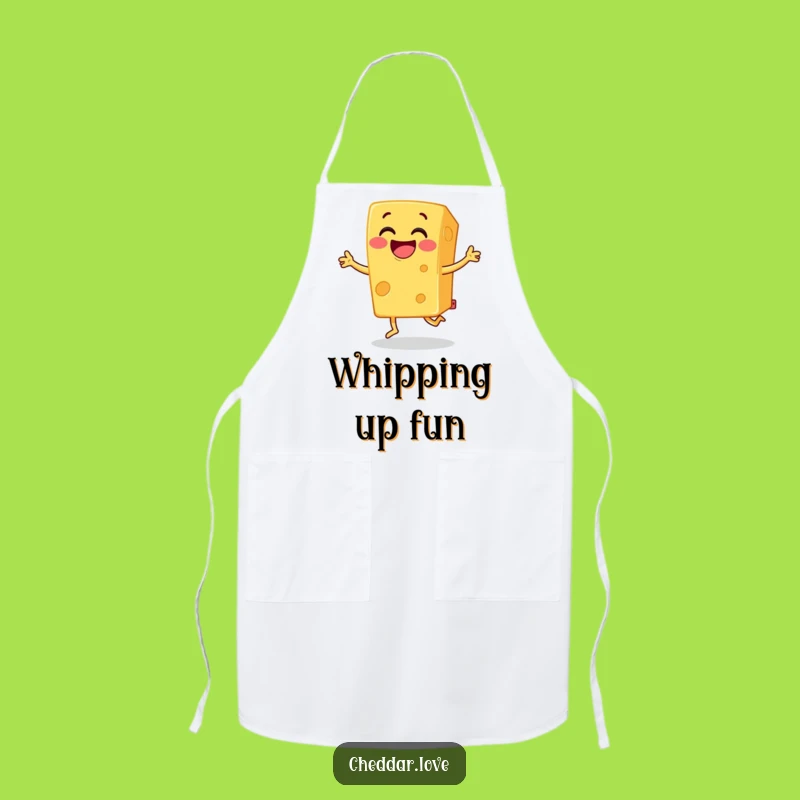 Funny Cheese Jig Apron: Grinning Cheddar Fun, Cook with a Smile!