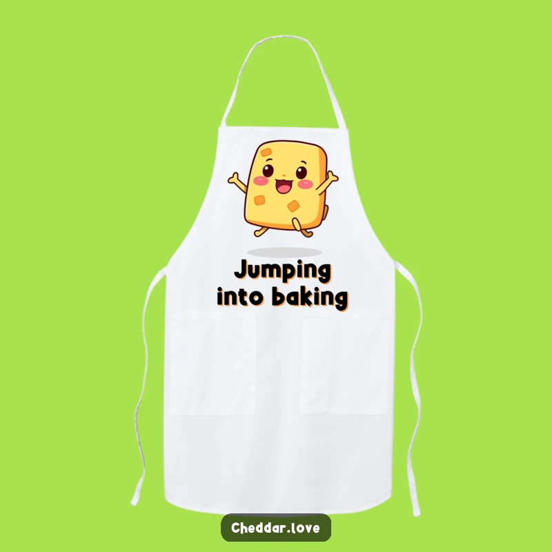 Funny Jumping Cheese Apron: Cook with Cheesy Enthusiasm, Perfect Humorous Kitchen Gift!