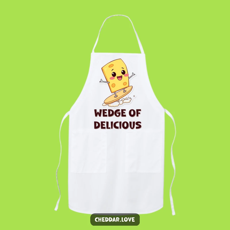 Funny Surfing Cheese Wedge Apron: Cook with Snack-Inspired Hilariousness - Kitchen Gift!