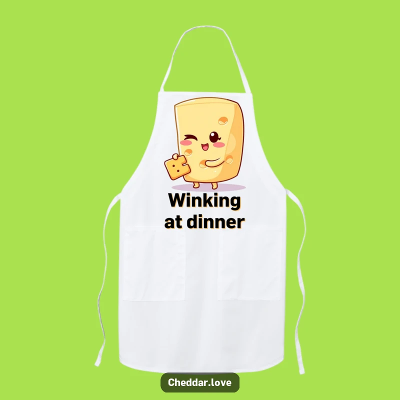 Funny Winking Cheese Apron: Cook with a Playful Wink
