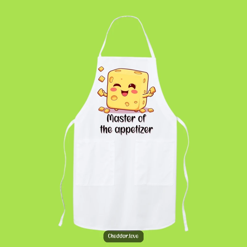Funny Winking Cheese Cube Apron - Kitchen Cracker Keeper, Cheesy Gift