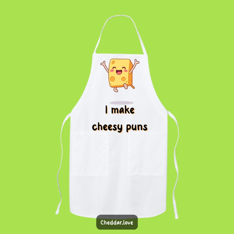 Funny Leaping Cheese Block Apron: Cook with Joy, Perfect Funny Gift!