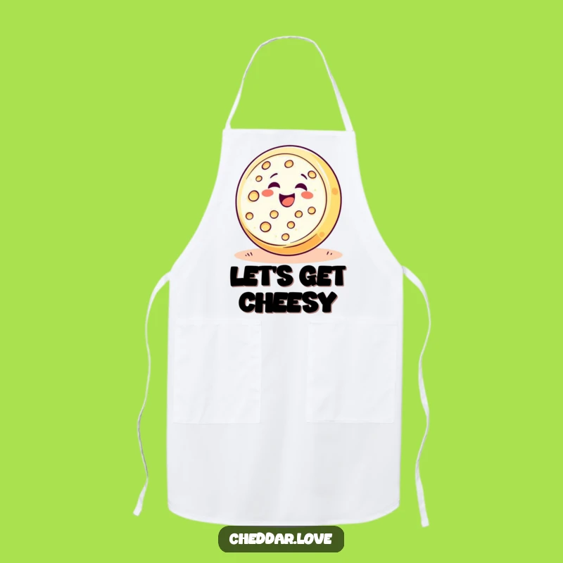 Funny Cheese Wheel Rolling Joy Apron: Humorous Foodie Kitchen Gift