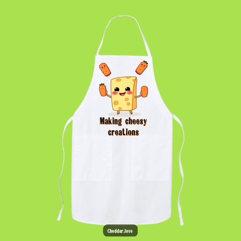 Funny Cheese Juggling Pizza Apron: Cook with Cheesy Flair