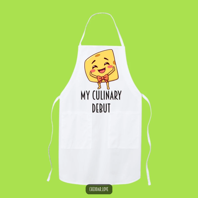 Funny Cheddar Cheese Actor Apron: Hilarious Cartoon Cheese Kitchen Performance