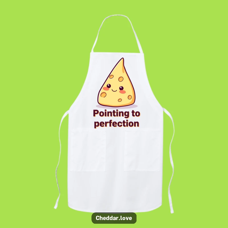 Funny Pointing Cheese Wedge Apron - Cook with Upward Ambition