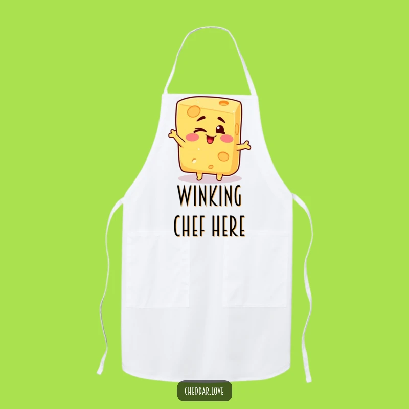 Funny Winking Cheese Apron: Silly chef helper, a fun and funny gift for cooking!