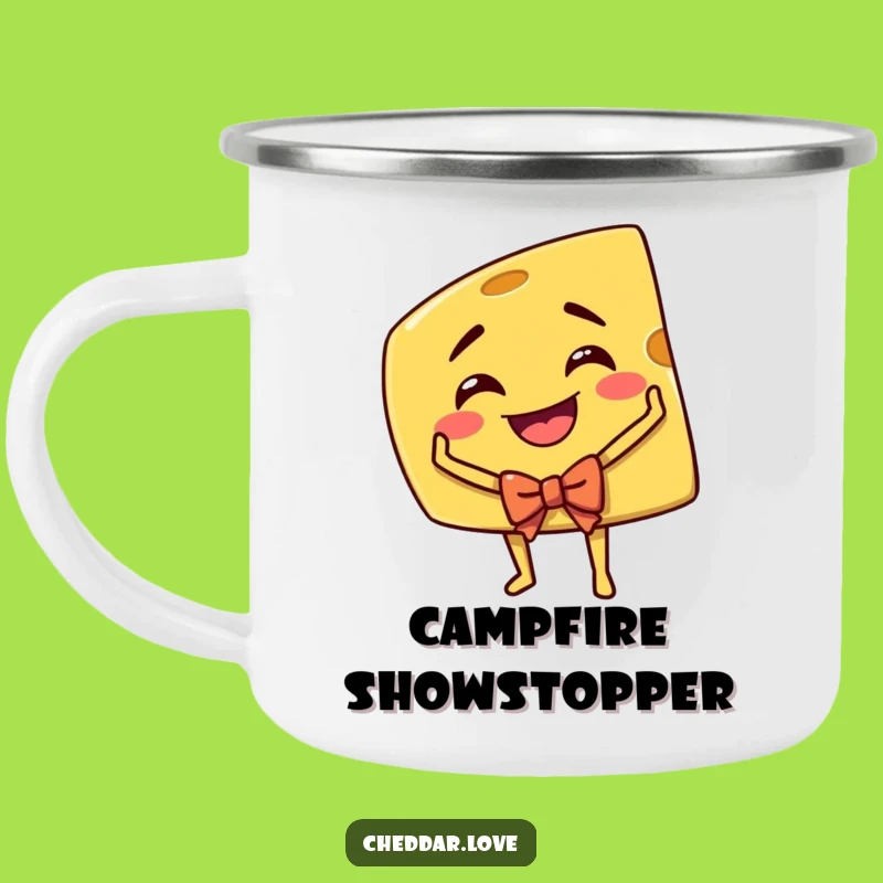 Funny Cheddar Cheese Actor Camping Mug: Durable & Hilarious Cartoon Cup