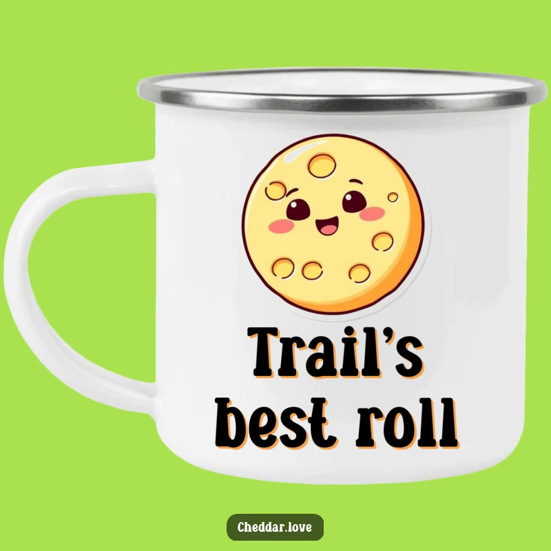 Funny Bouncing Cheese Camping Mug: Cheerful slice for adventures, a perfect funny gift for campers!