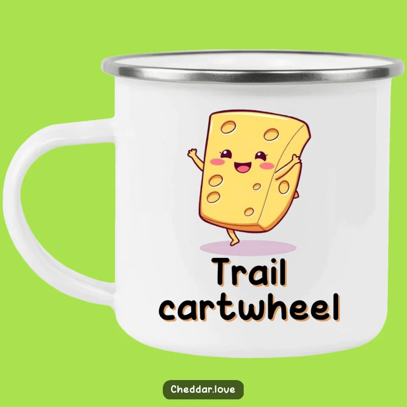 Funny Cartwheel Cheese Camping Mug: Energize Your Adventures - A Hilarious Gift!