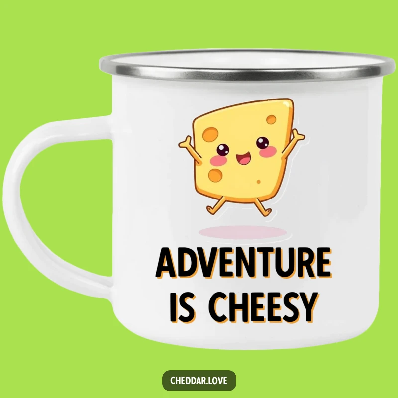 Funny Cheese Cartwheel Camping Mug: Enjoy Hot Drinks Outdoors with this Hilarious Adventure Gear
