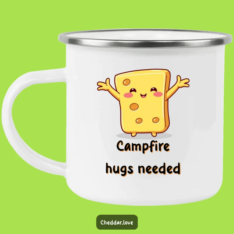 Funny Hugging Cheese Camping Mug: Cheesy Affection, Adventure Hugs!