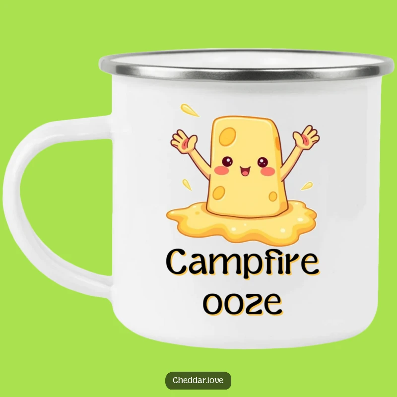 Funny Melted Cheese Camping Mug: Enjoy Warm Drinks with Hilarious Outdoor Cheer