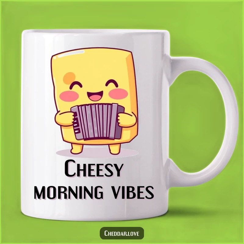 Funny Cheese Accordion Mug: Musical Gift for Cheese and Music Lovers