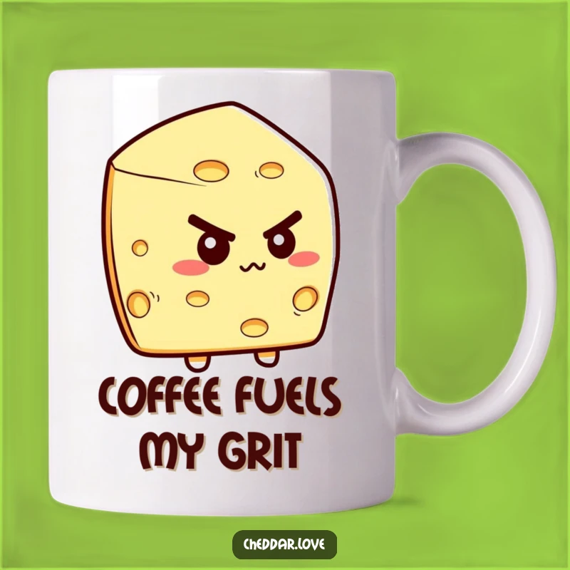 Funny Determined Cheese Wedge Mug: Go-Getter Gift for a Motivated Cheese Lover!