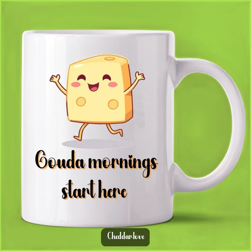 Funny Cheese Dance Mug: Joyful Cheese Character, Absurdly Funny Gift!