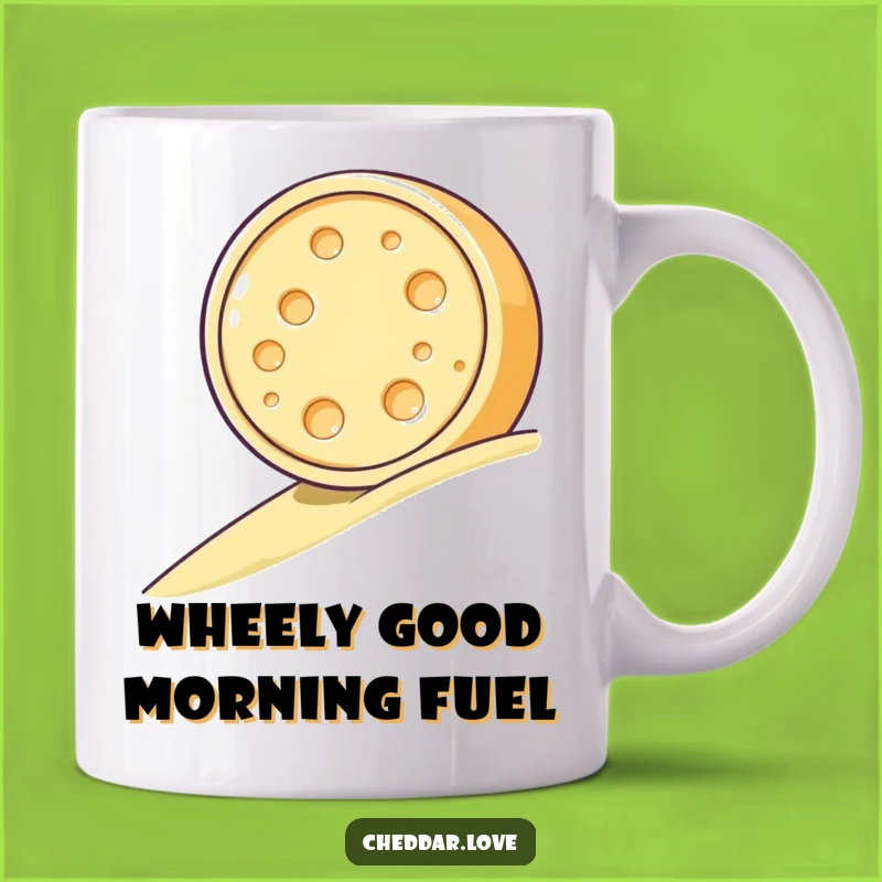 Funny Cheese Wheel Rolling Mug - Hilarious Gift for Cheese Lovers