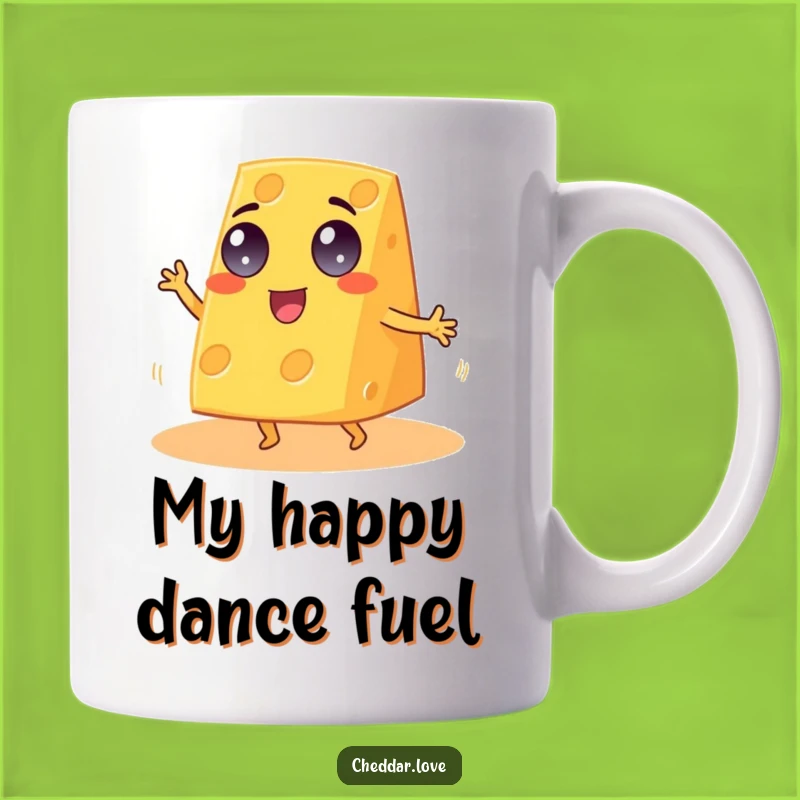 Funny Googly-Eyed Cheddar Cheese Dancing Jig Mug - Hilarious Gift for Cheese Lovers