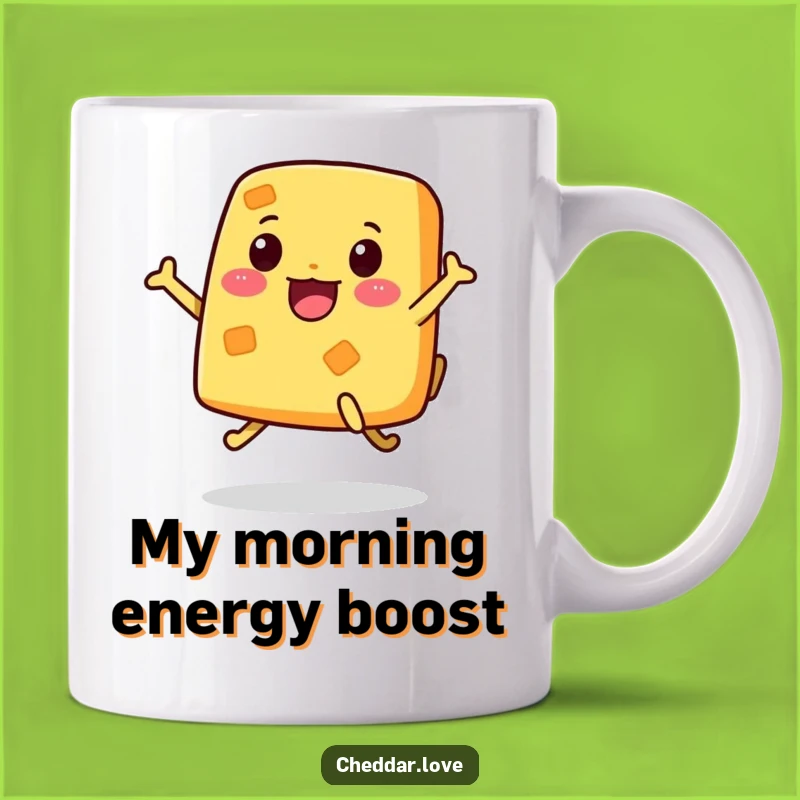 Funny Jumping Cheese Mug: Enthusiastic Dairy Delight, Perfect Humorous Gift for Cheese Lovers!