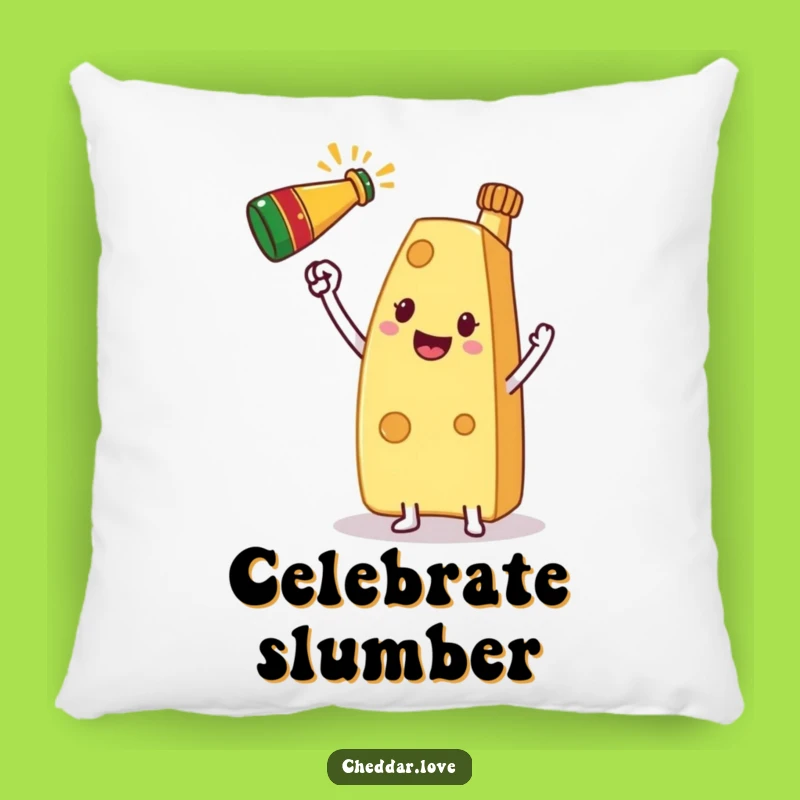 Funny Cheese Celebration Pillow: Cozy Festivity, Ideal Humorous Gift for Party Lovers!