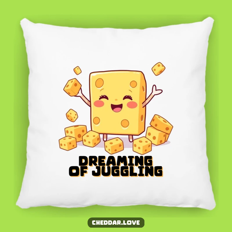 Funny Smiling Cheddar Cheese Juggling Pillow - Comfy & Hilarious Decor
