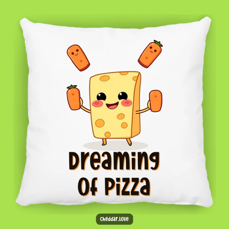 Funny Cheese Juggling Pizza Pillow: Cozy Up with Foodie Comfort