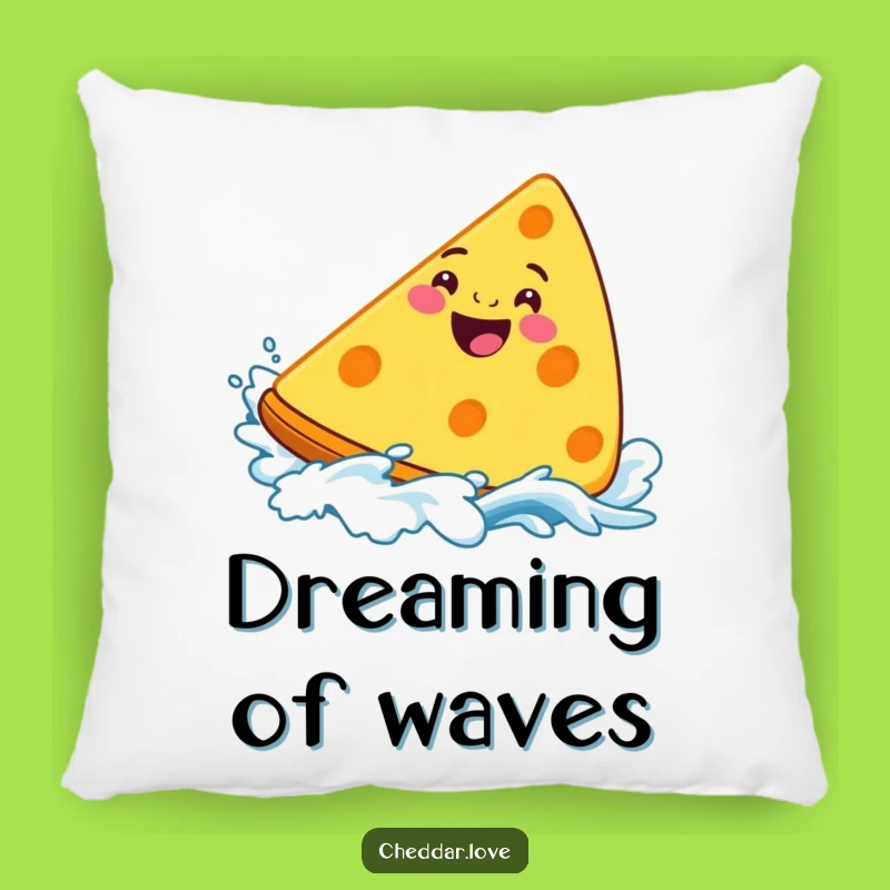 Funny Surfing Cheddar Cheese Pillow - Comfy & Hilarious Beach Decor