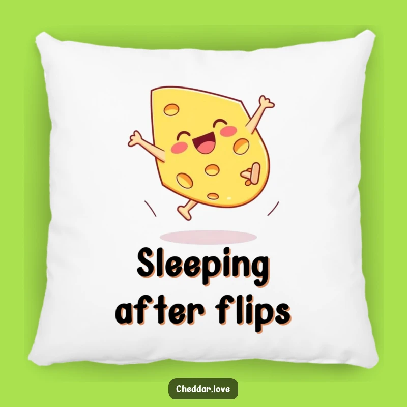 Funny Cartwheeling Cheddar Cheese Pillow - Comfy & Hilarious Decor
