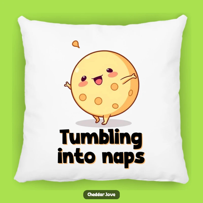 Funny Cartwheeling Cheese Pillow: Cozy and Comical Accent for Homes