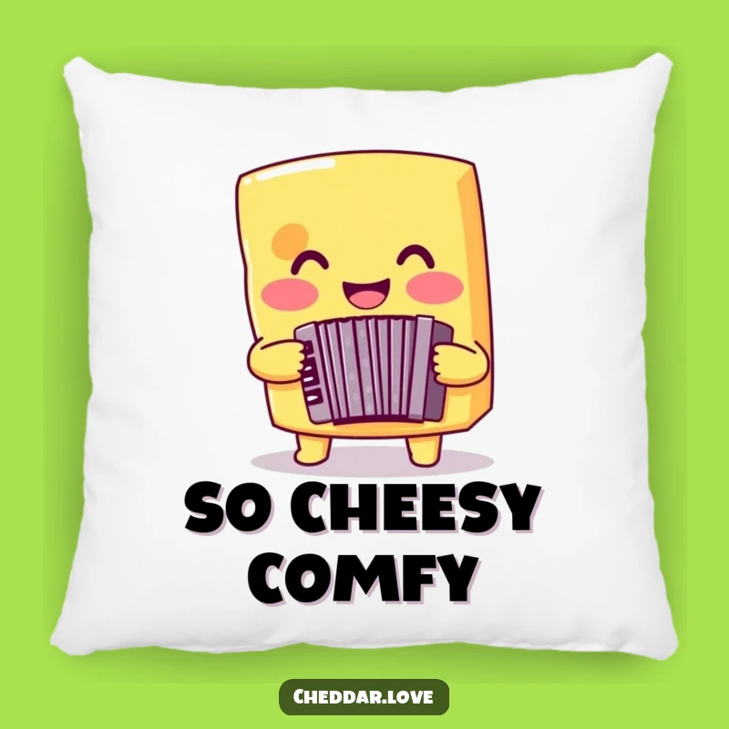 Funny Cheese Accordion Pillow: Cozy Decor for Musical Homes