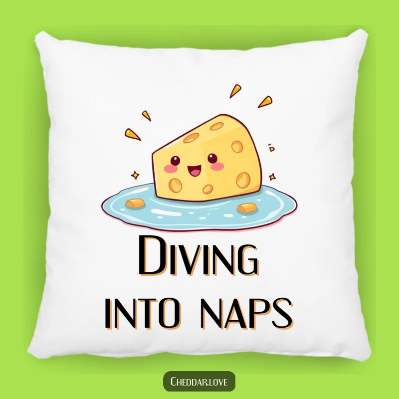 Funny Cheese Dive Pillow: Comfy Humor for Your Cozy Space!