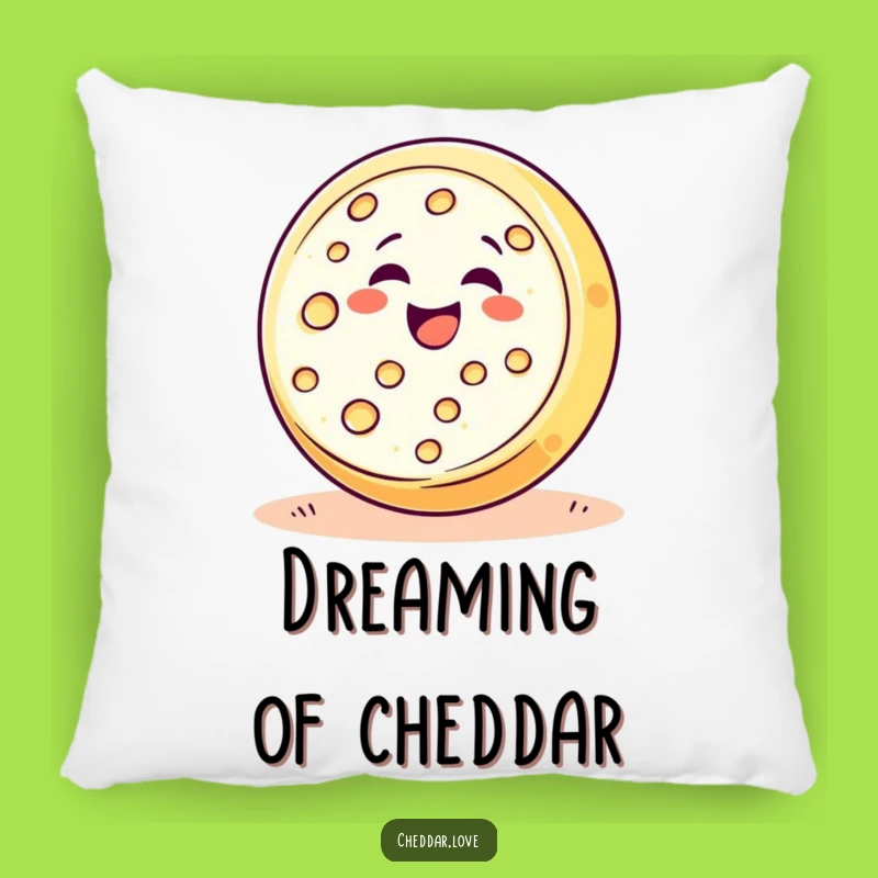 Funny Cheese Wheel Rolling Joy Pillow: Cozy Humorous Foodie Decor Gift