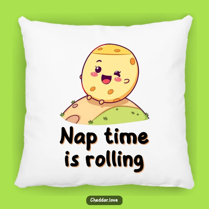 Funny Cheese Wheel Rolling Pillow - Cozy & Joyful Dairy Decor Gift