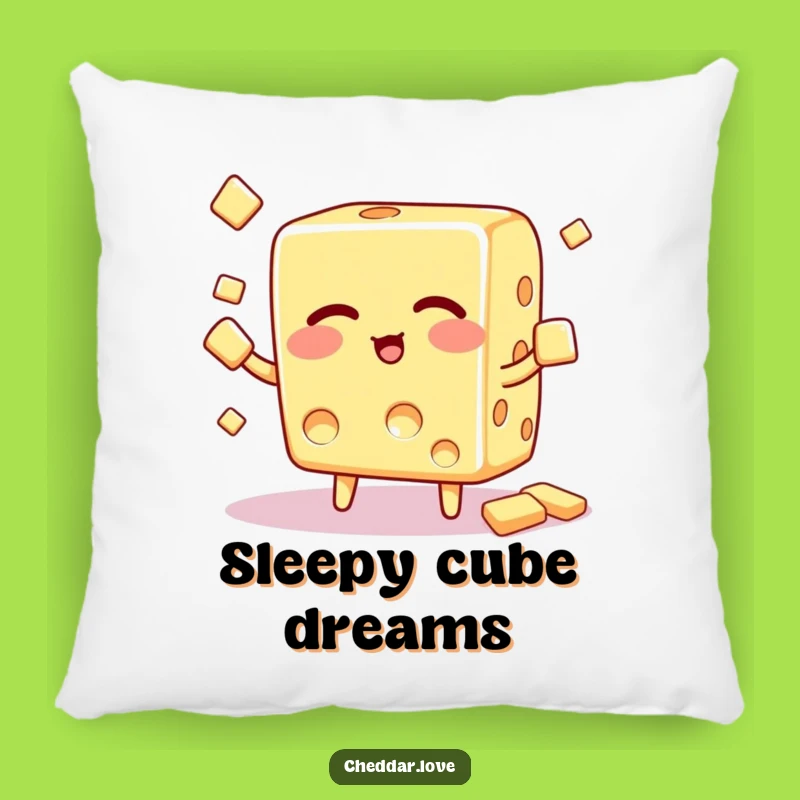 Funny Winking Cheese Cube Pillow: Cozy Comfort with Juggling Charm - Gift Idea!