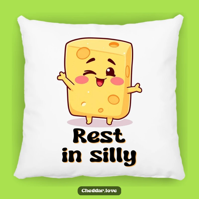 Funny Winking Cheese Pillow: Silly cheese comfort, a soft and funny gift for lounging!