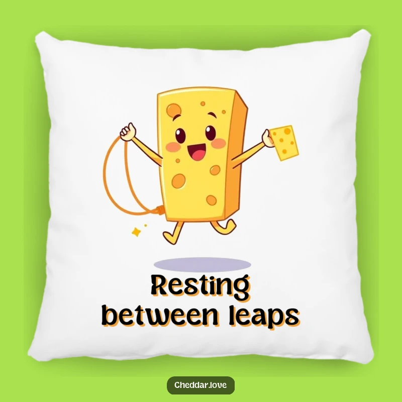 Funny Cheddar Cheese Rope Jumper Pillow: Cozy & Hilarious Cartoon Comfort