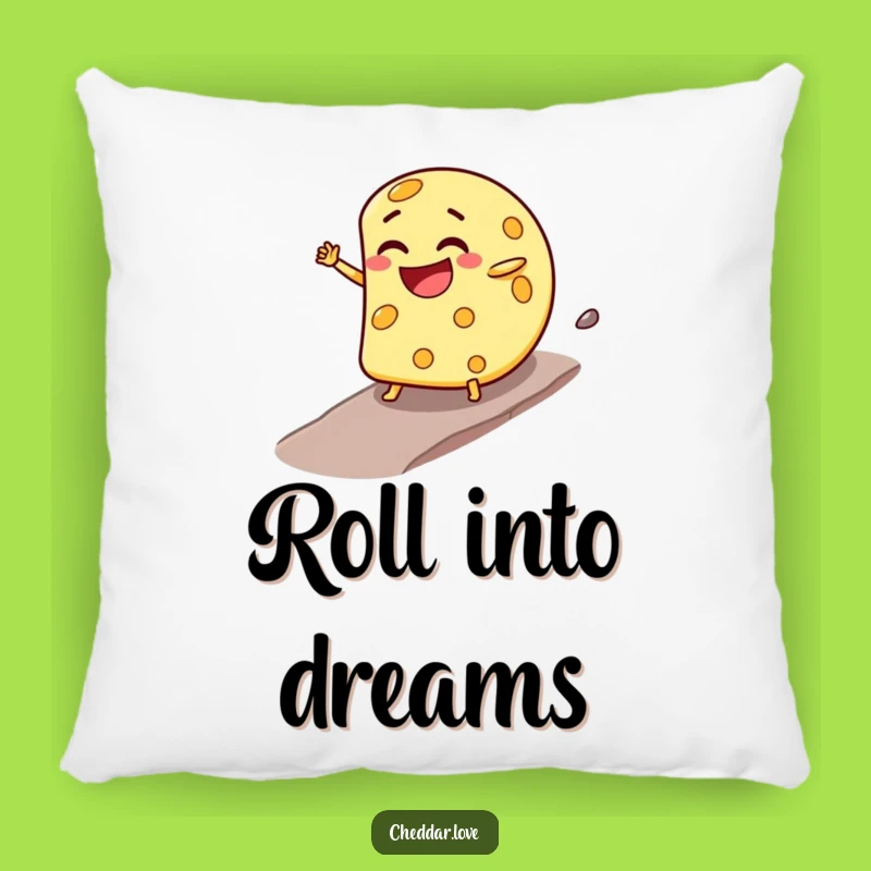 Funny Cheese Wheel Pillow: Cozy Comfort with Downhill Mischief - Gift Idea!