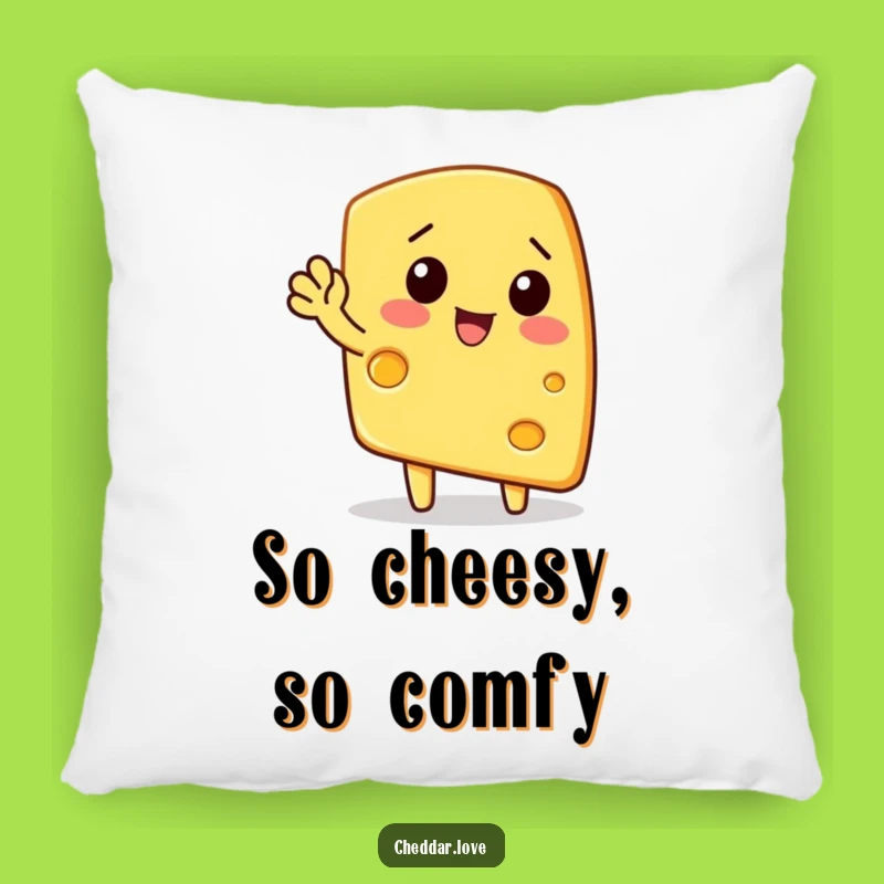 Funny Waving Cheese Wedge Pillow: Cozy and Comical Accent for Homes