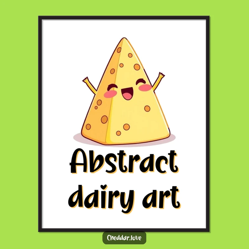 Funny Wobbly Cheese Pyramid Digital Art - Hilarious Printable Decor for Foodie Lovers