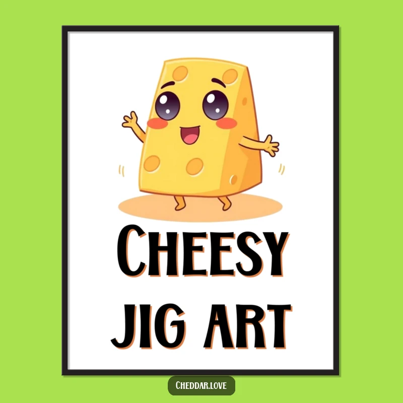 Funny Googly-Eyed Cheddar Cheese Jig Digital Art - Instant Hilarious Decor