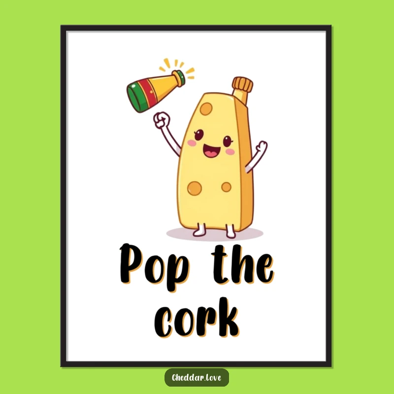 Funny Cheese Celebration Digital Art: Instant Party Vibes, High-Quality Humorous Gift Printable!