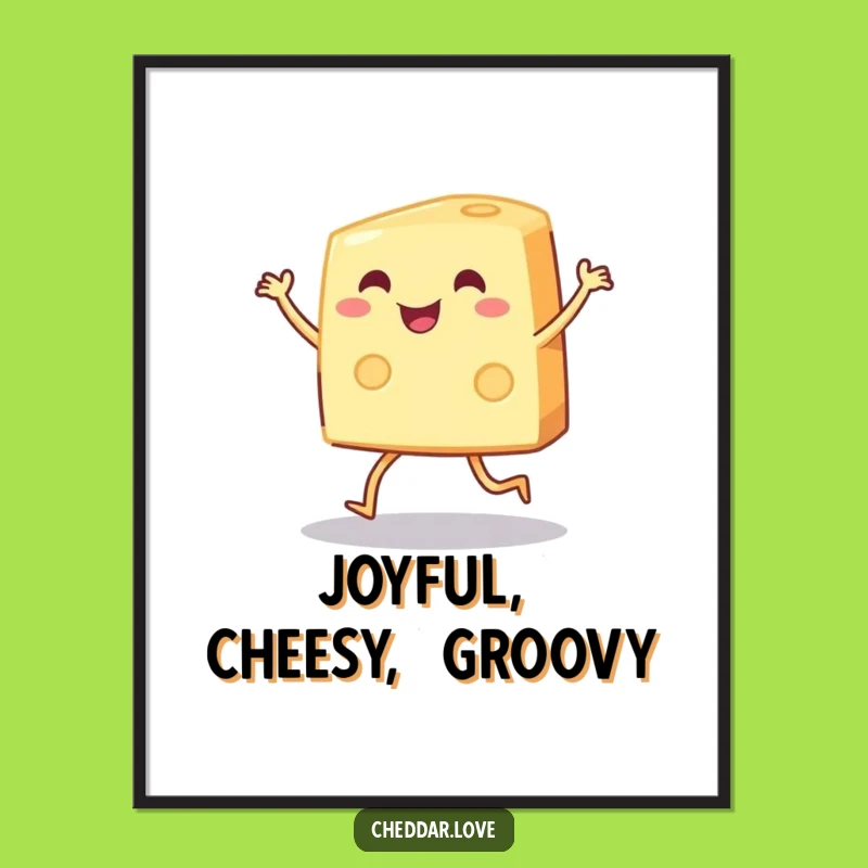 Funny Cheese Dance Digital Art: Joyful Printable Decor, Amazing Funny Gift!