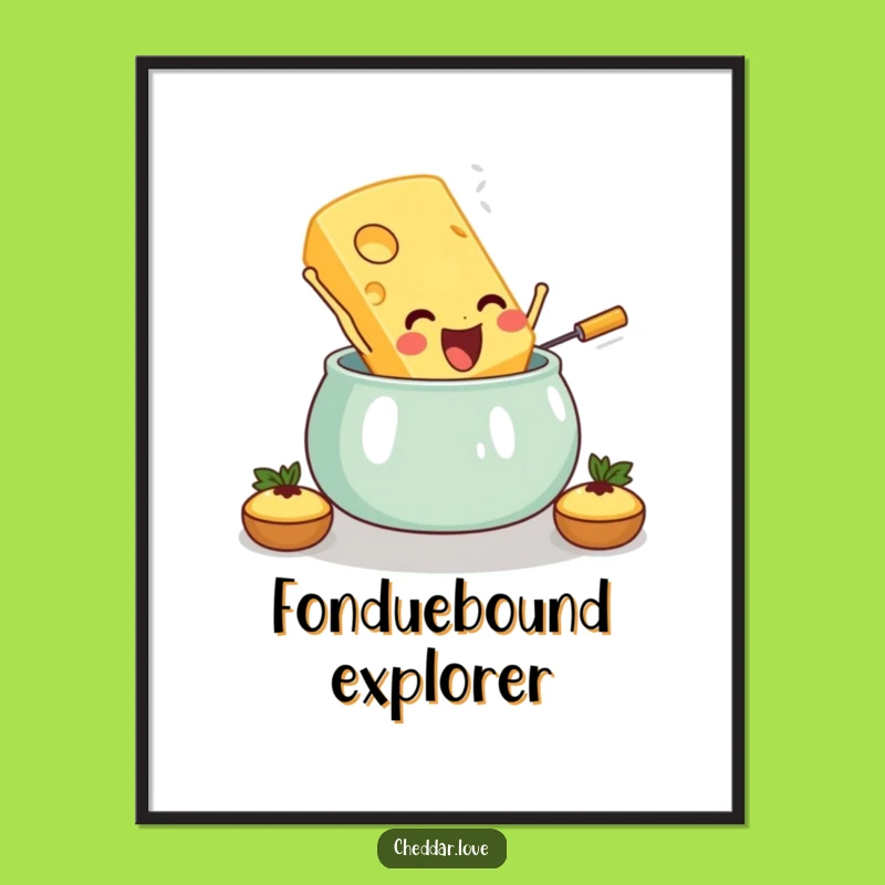 Funny Cheese Fondue Digital Art: Instant Cheesy Cheer for Your Walls