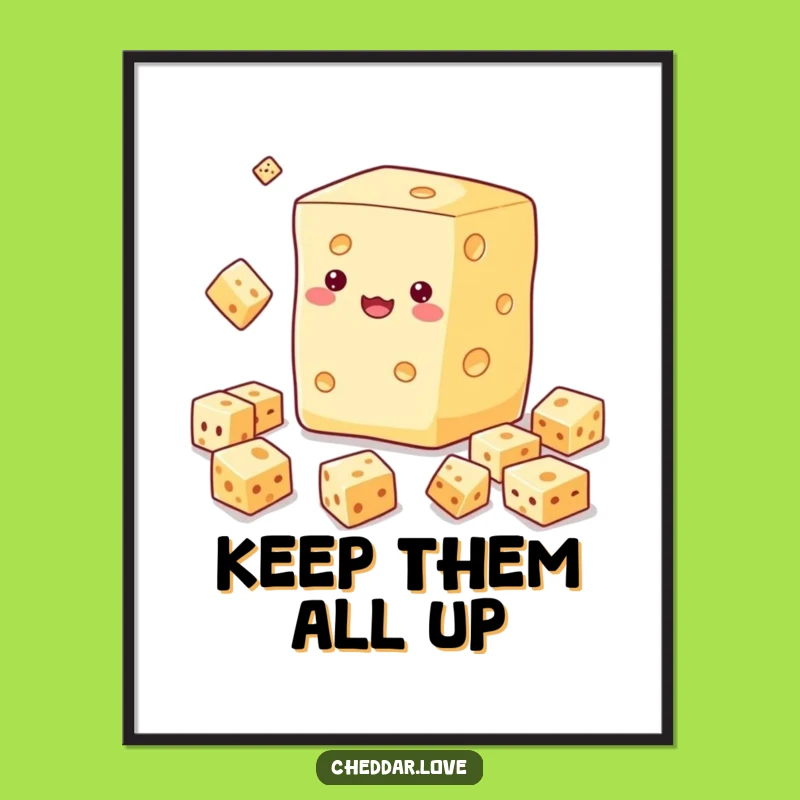 Funny Cheese Juggling Digital Art: Instant Hilarious Decor for Cheese Lovers