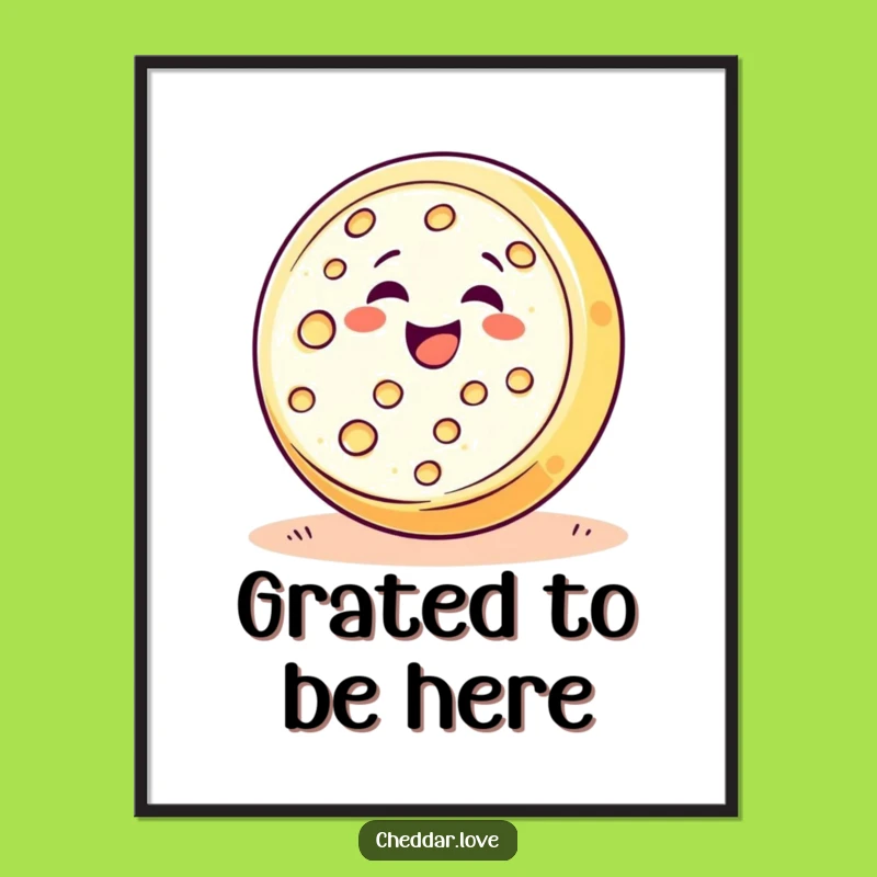 Funny Cheese Wheel Rolling Digital Print: Hilarious Foodie Wall Art Gift