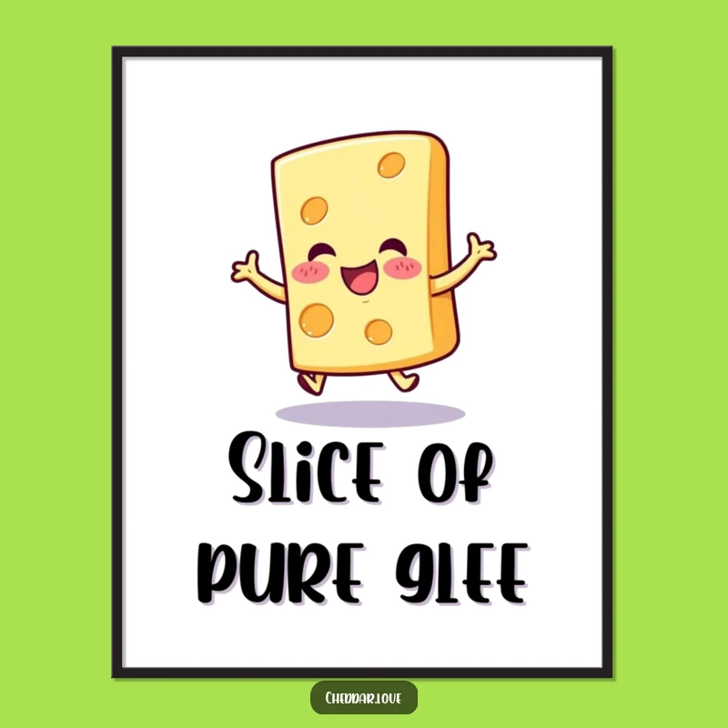 Funny Hopping Cheese Slice Digital Art - Instant Joy for Your Walls