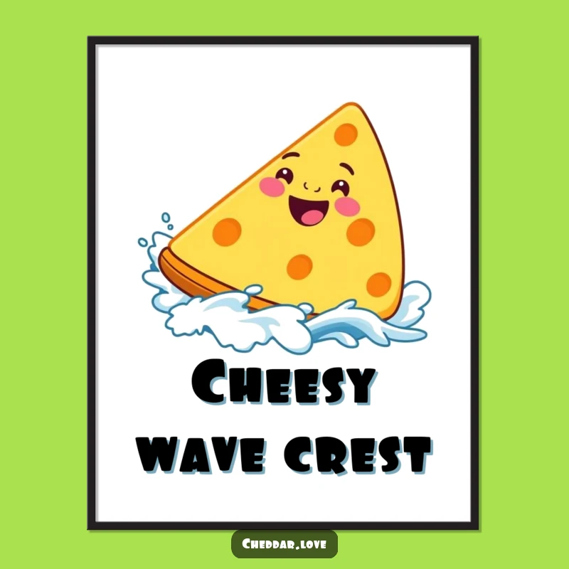 Funny Surfing Cheddar Cheese Digital Art - Instant Beach Vibes Decor